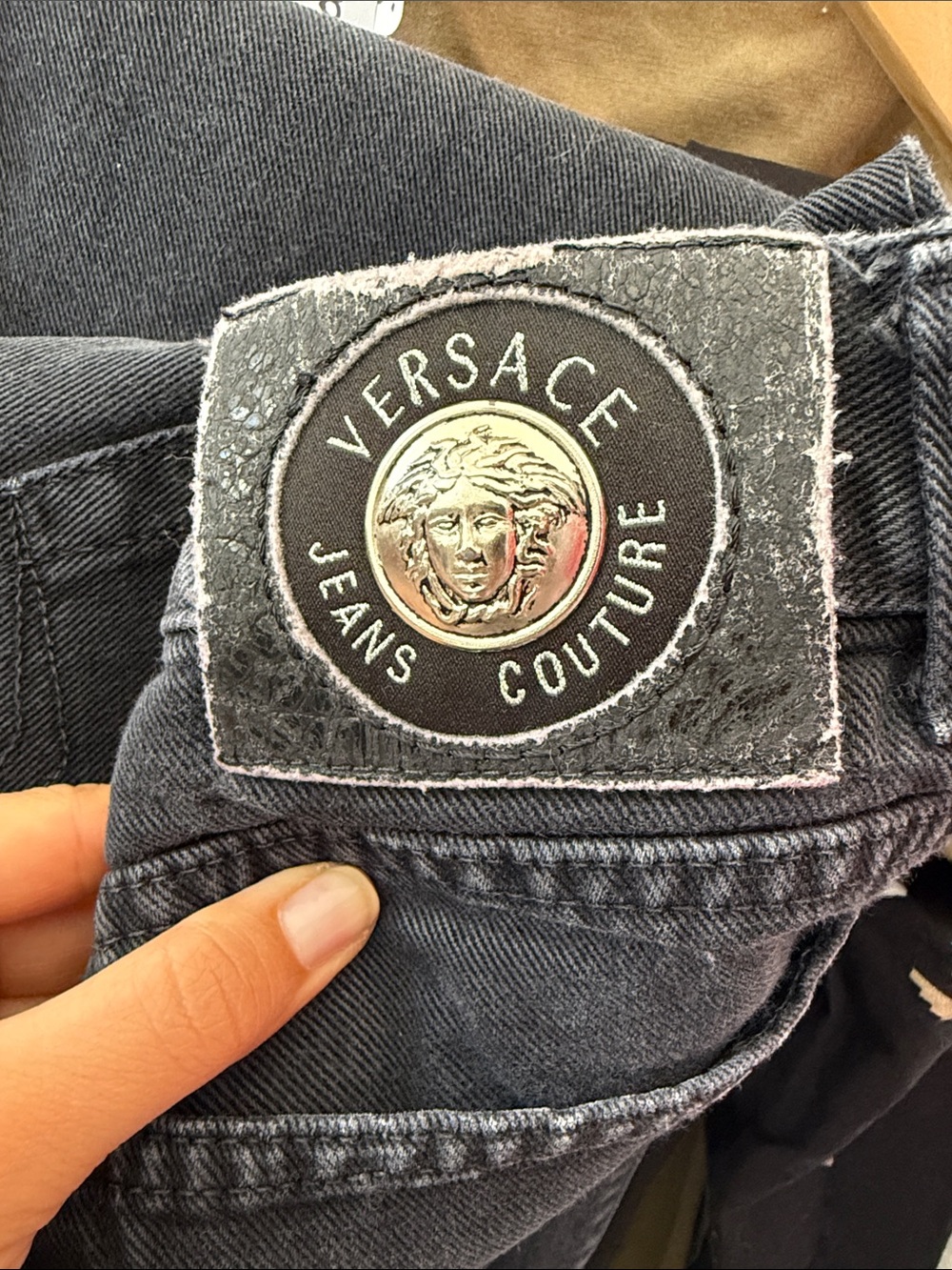 Versace Jeans Couture Women's Straight Leg Pants in Dark Gray
